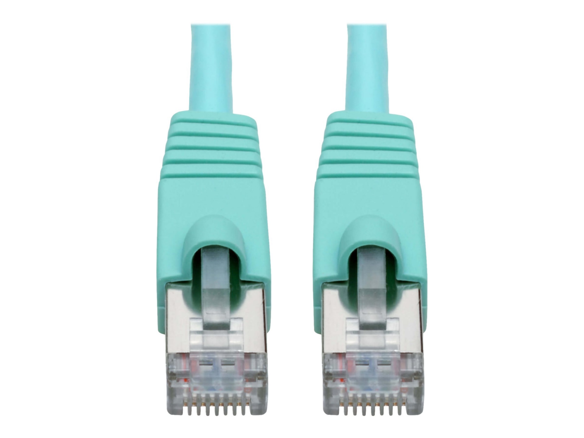 Eaton Tripp Lite Series Cat6a 10G Snagless Shielded STP Ethernet Cable (RJ45 M/M), PoE, Aqua, 14 ft. (4.27 m) - patch