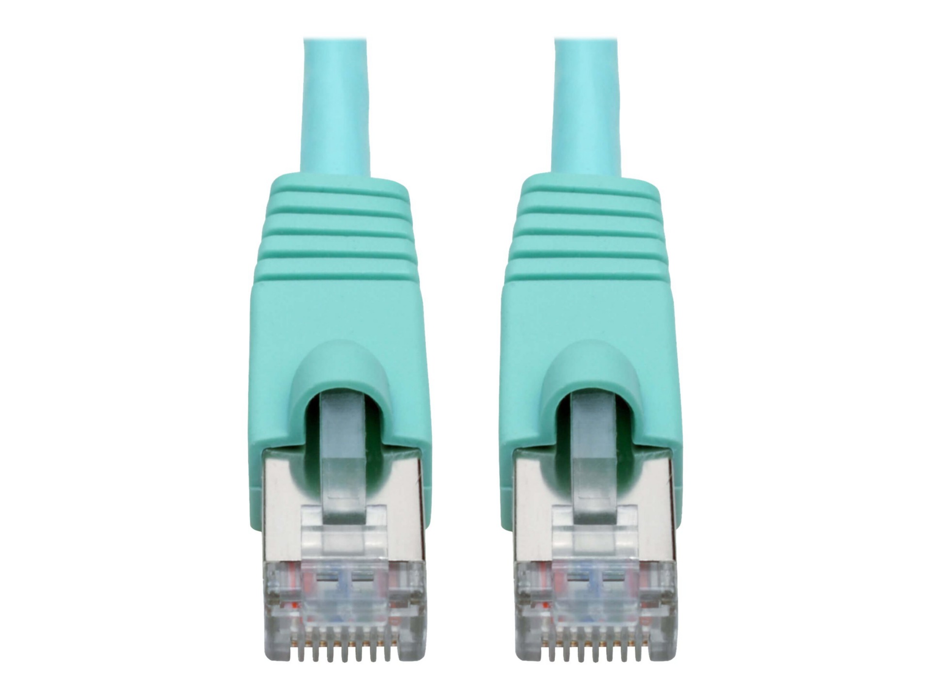 Eaton Tripp Lite Series Cat6a 10G Snagless Shielded STP Ethernet Cable (RJ45 M/M), PoE, Aqua, 30 ft. (9.14 m) - patch
