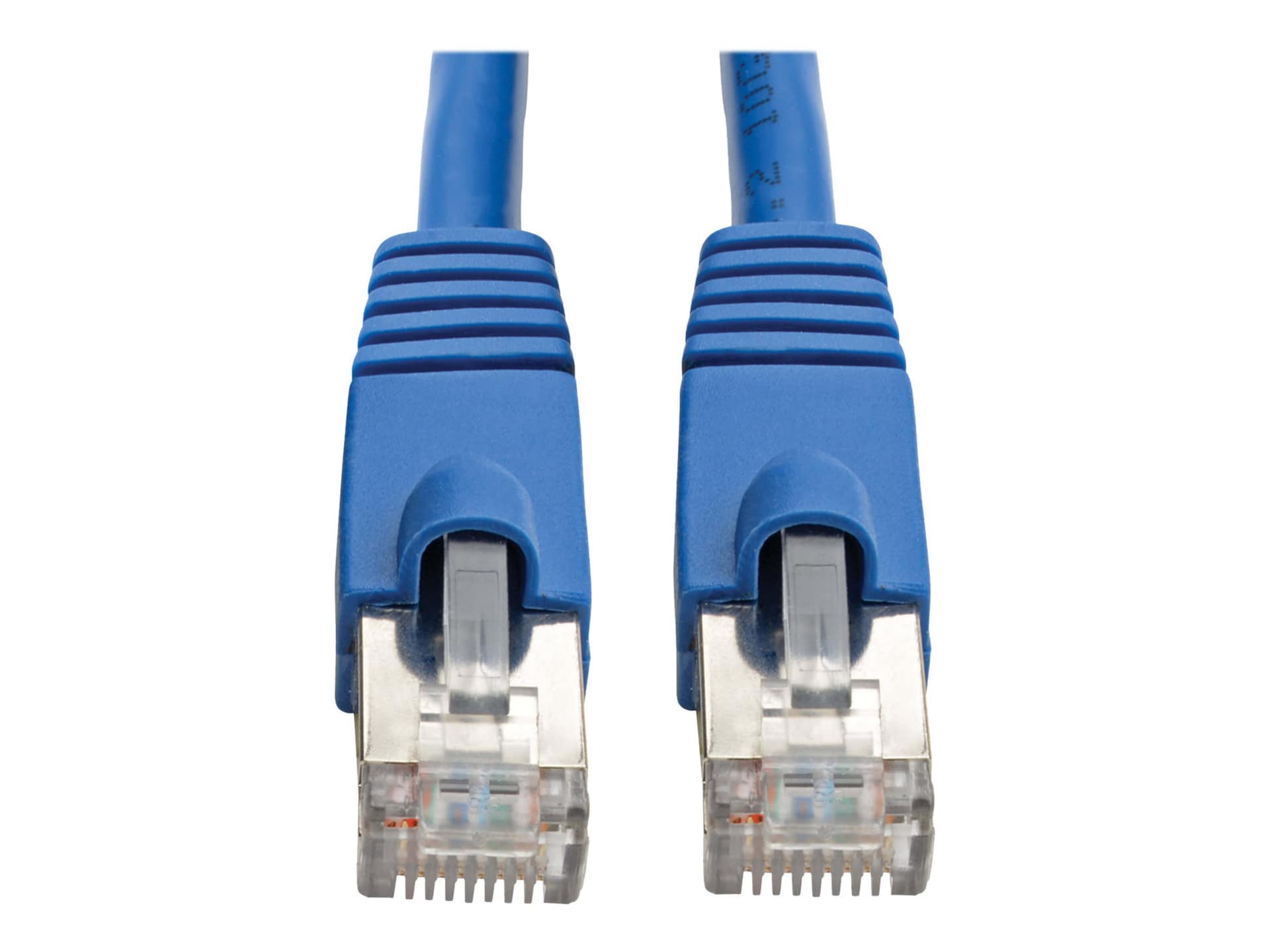 Tripp Lite Cat6a Snagless Shielded STP Patch Cable 10G, PoE Blue M/M 30ft
