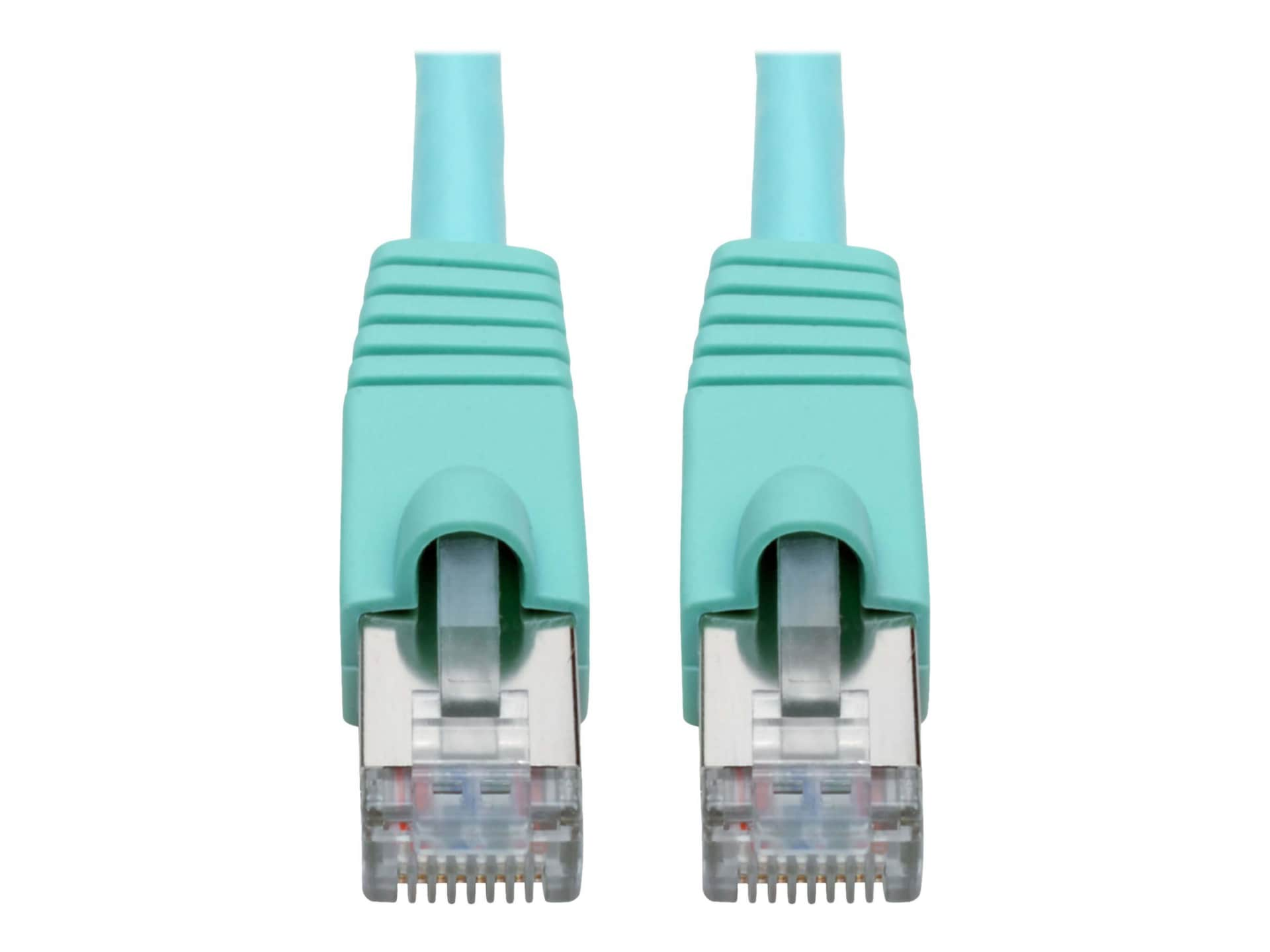 Tripp Lite Cat6a Snagless Shielded STP Patch Cable 10G, PoE, Aqua M/M 35ft