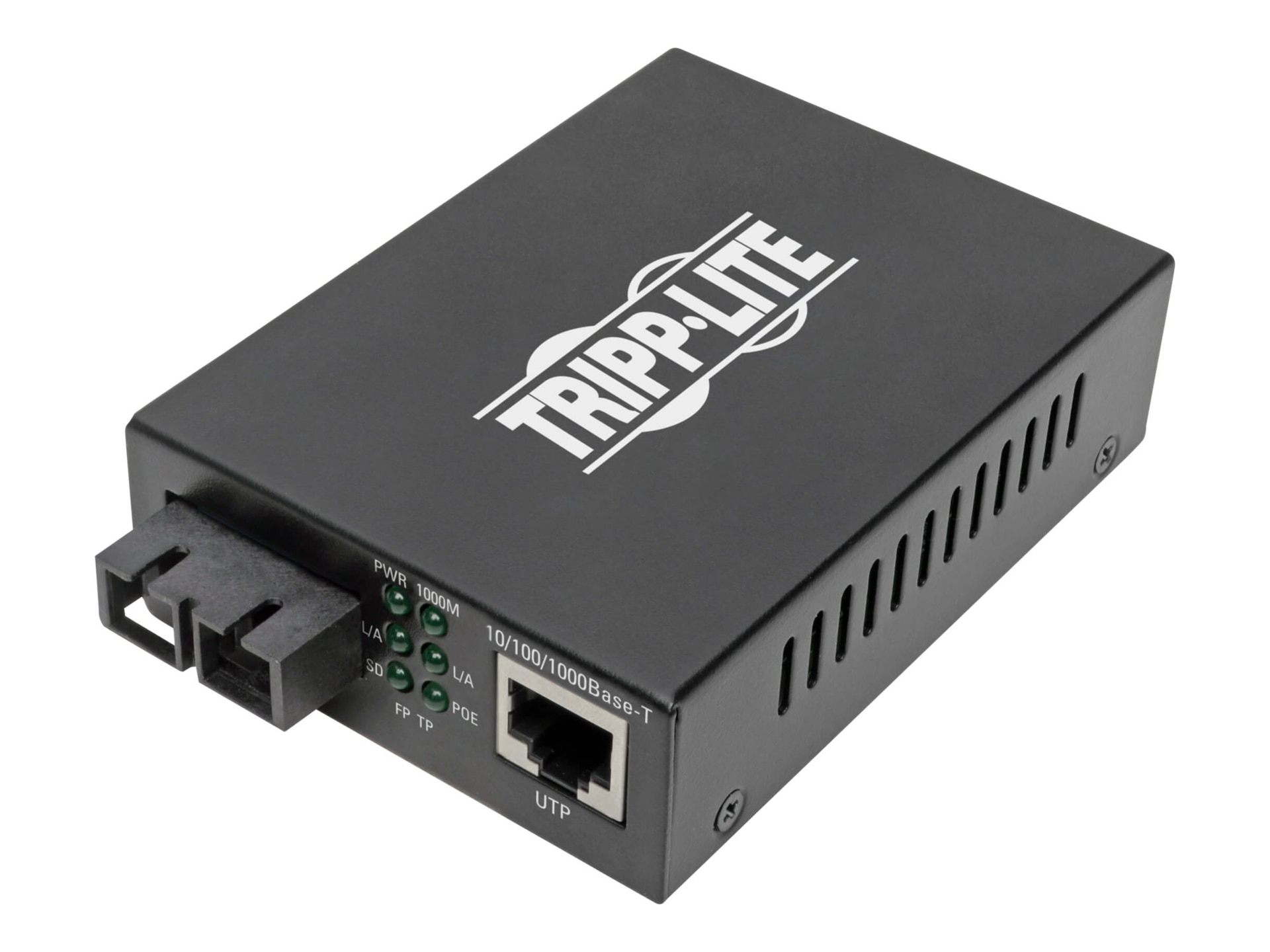 Eaton Tripp Lite Series Gigabit Multimode Fiber to Ethernet Media Converter, POE+ 10/100/1000 SC, 1310 nm, 2 km 1.2 mi.
