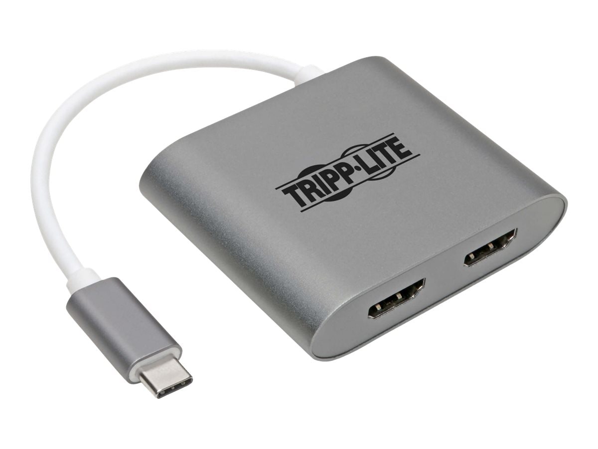 Tripp Lite USB C to HDMI Adapter Converter Dual USB-C 3.1 4K@30Hz - external video adapter - gray USB Adapters - CDW.com