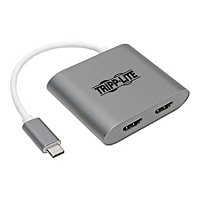 Tripp Lite USB C to HDMI Adapter Converter 2-Port Dual USB-C 3.1 4K@30Hz - external video adapter - gray