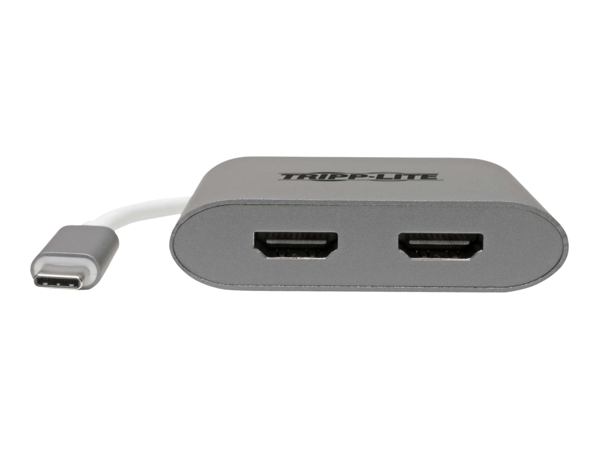 Thumbnail 2 of 8 for Eaton Tripp Lite Series USB C to HDMI Adapter Converter 2-Port Dual USB-C 3.1 4K@30Hz - external video adapter - gray