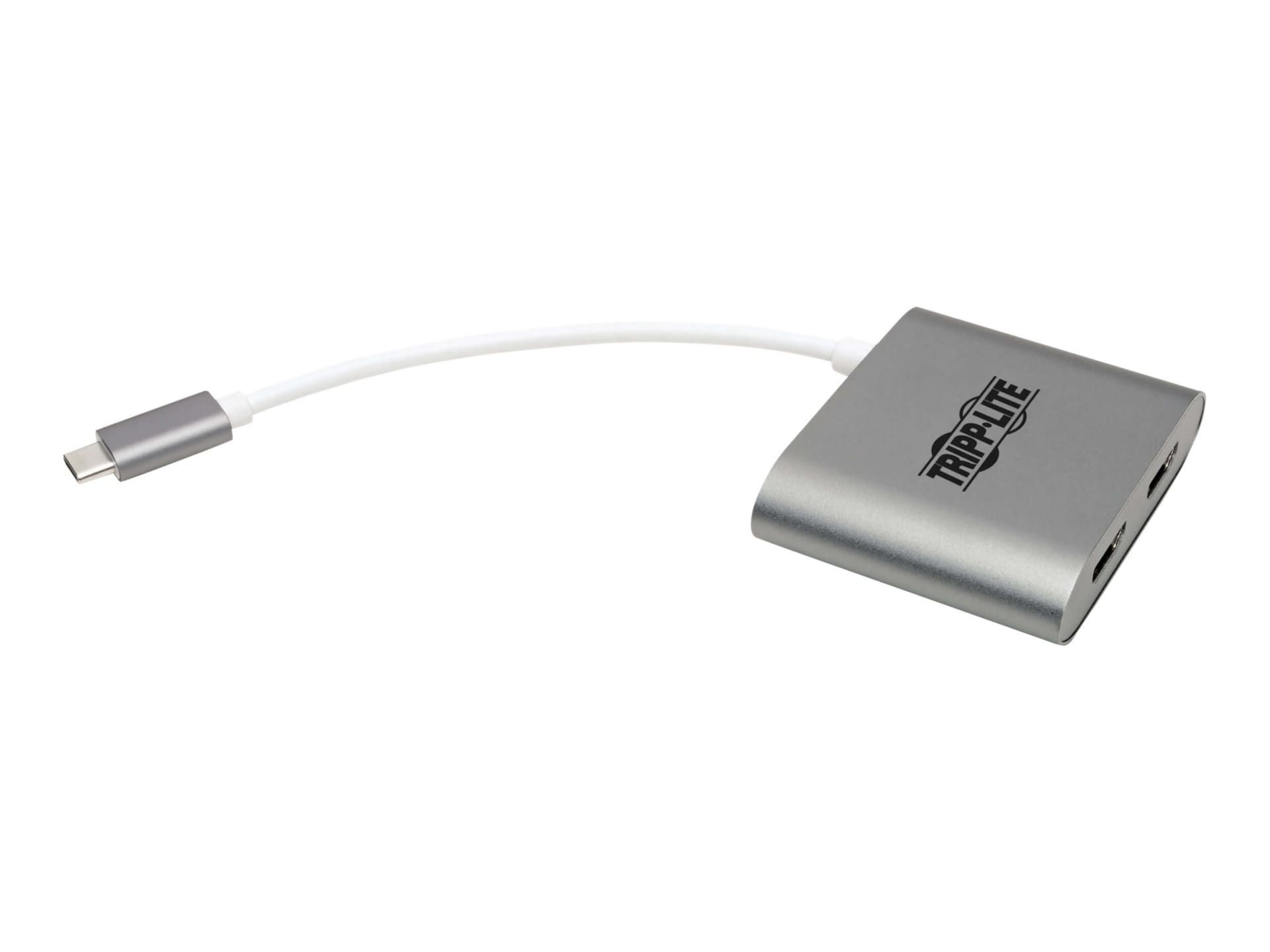 Thumbnail 3 of 8 for Eaton Tripp Lite Series USB C to HDMI Adapter Converter 2-Port Dual USB-C 3.1 4K@30Hz - external video adapter - gray