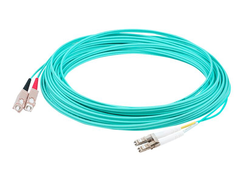 Proline 1m SC (F) to LC (M) OM4 Aqua Duplex Fiber Patch Cable