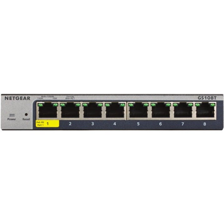 GS108GE, Netgear Ethernet-switch, RJ45-portar 8, 1Gbps, Ohanterat