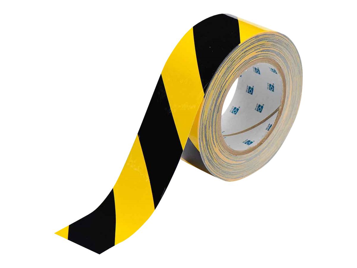 Brady ToughStripe marking tape - 2 in in x 100 ft - polyester - black & yellow