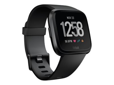 Fitbit Versa - gunmetal - smart watch with band - black