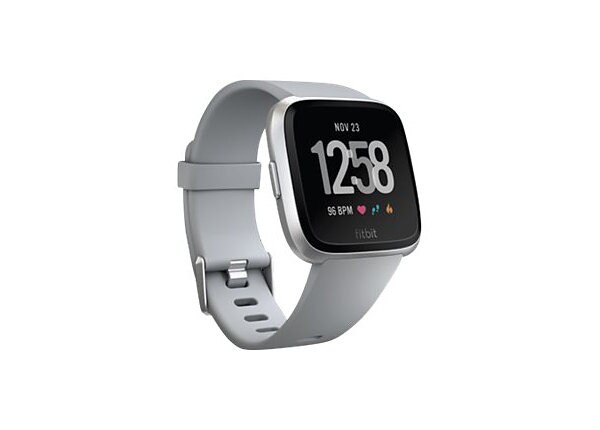 Fitbit Versa - silver - smart watch with band - gray