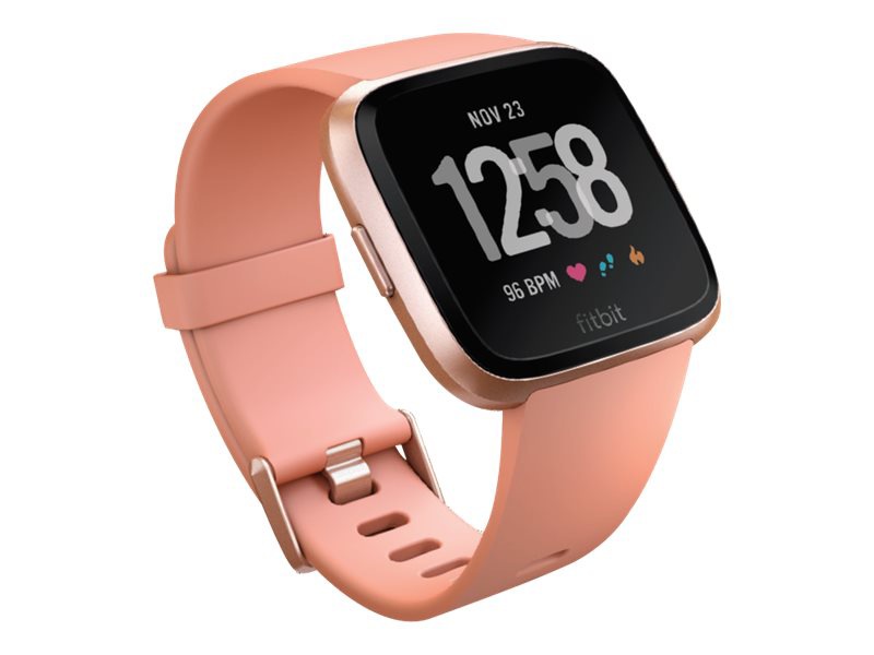 Fitbit Versa - rose gold - smart watch with band - peach