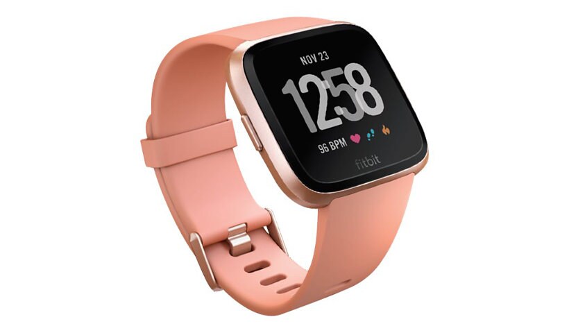 Fitbit Versa - rose gold - smart watch with band - peach