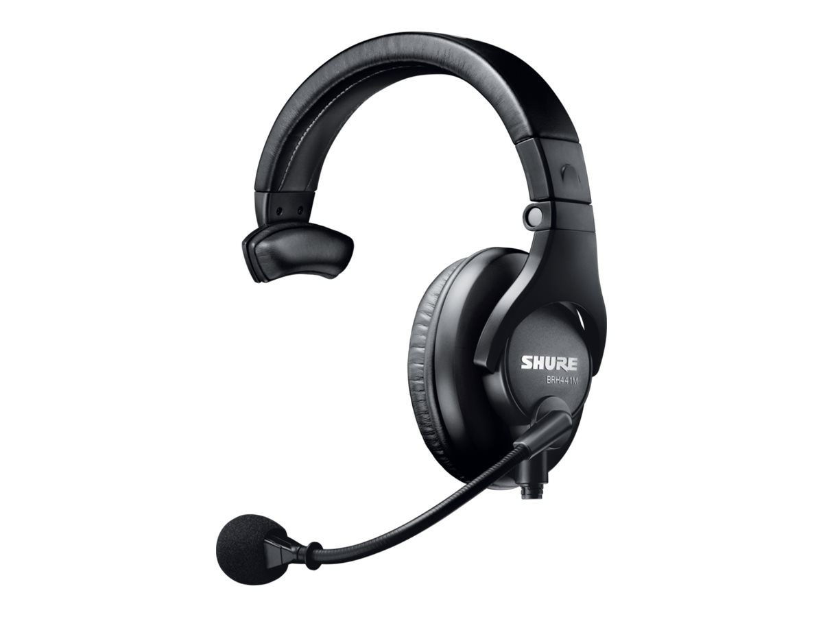 Shure BRH441M-LC Single-Sided Intercom Monaural Wired Headset - Black