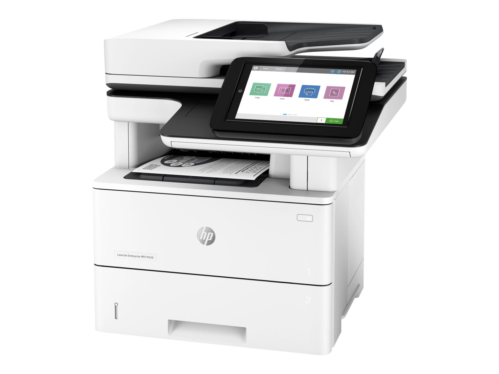 HP LaserJet M528 M528dn Laser Multifunction Printer-Monochrome-Copier/Scanner-43 ppm Mono Print-1200x1200