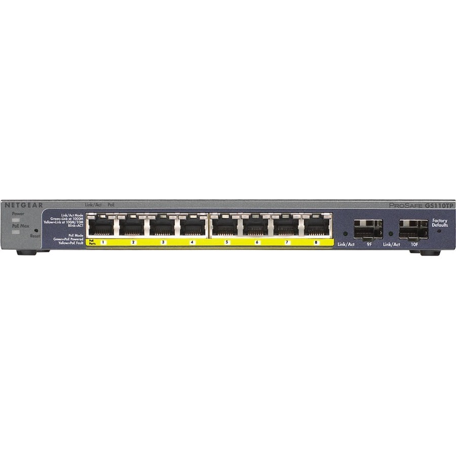 NETGEAR 8-Port Gigabit PoE+ Ethernet Smart Managed Pro Switch (GS110TP)