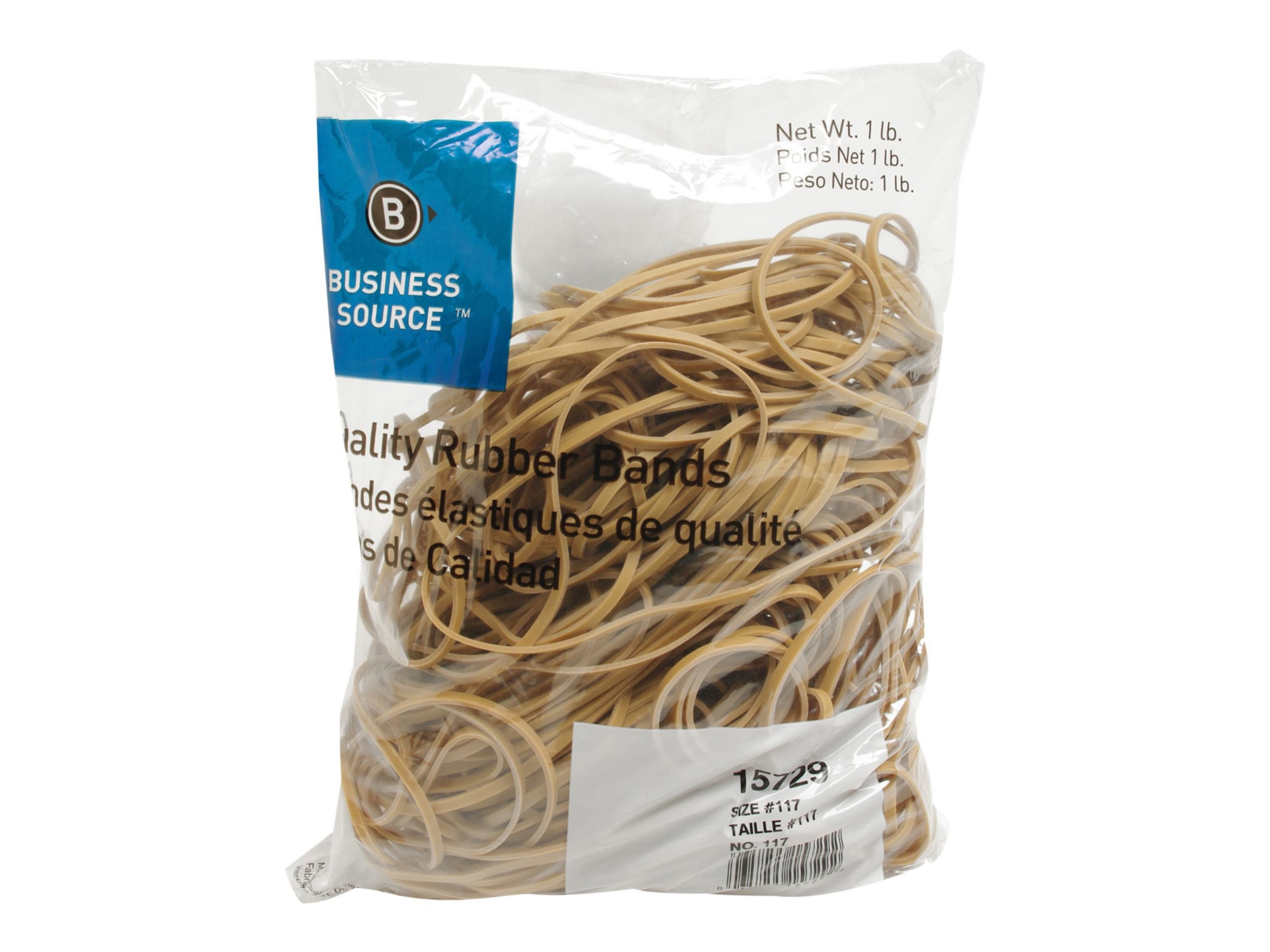 Business Source - rubber bands - 0.13 in x 7.01 in - 16 oz - crepe - rubber