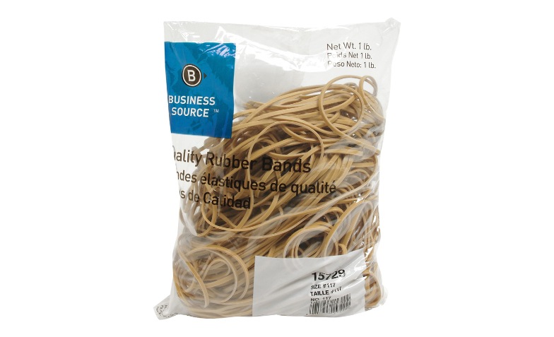 Business Source - rubber bands - 0.13 in x 7.01 in - 16 oz - crepe