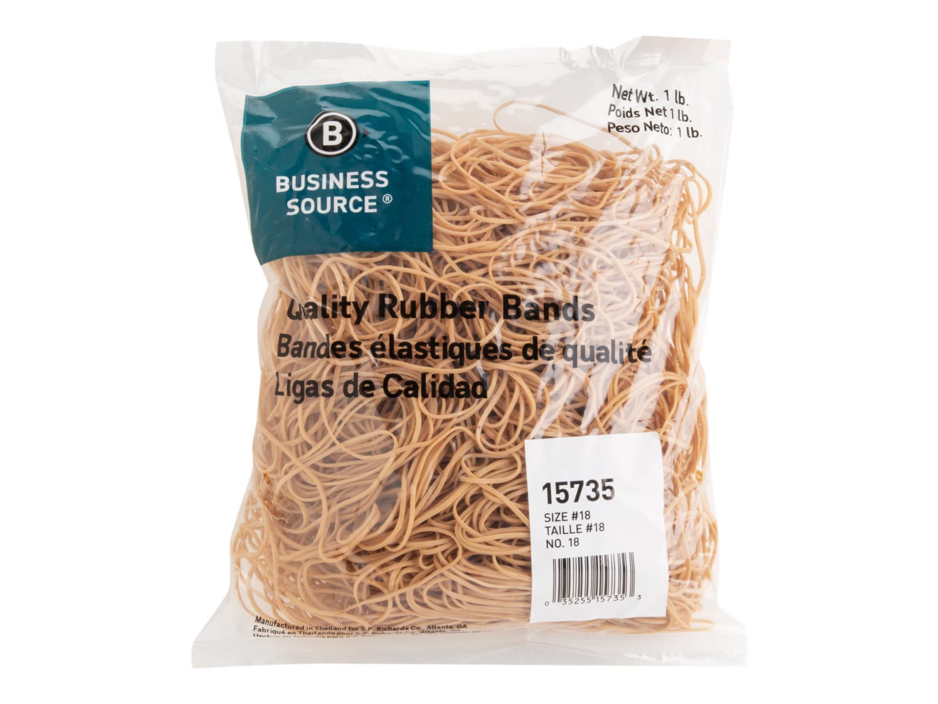 Business Source - rubber bands - 0.063 in x 3 in - 16 oz - crepe - rubber, latex (pack of 1480)