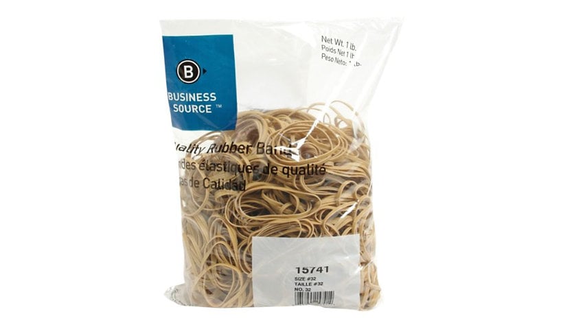 Business Source - rubber bands - 0.13 in x 3 in - 16 oz - crepe - rubber, latex (pack of 700)
