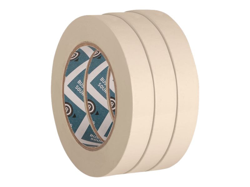 Business Source masking tape - 0.75 in x 180 ft - tan (pack of 6)