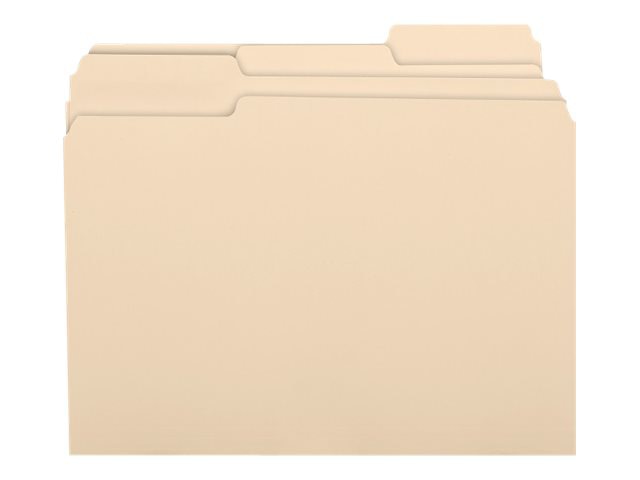 Business Source 1/3 Cut 1-ply Top Tab Manila Folders - Letter Size - 100 Folders Per Box
