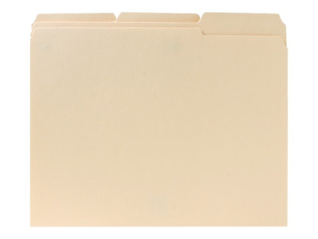 Business Source 2-Ply 1/3-Cut Tab Classification Folder - 100/Box,Manila