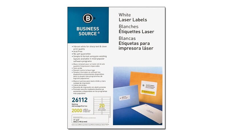 Business Source - address labels - 2000 label(s) - 1 in x 1.75 in