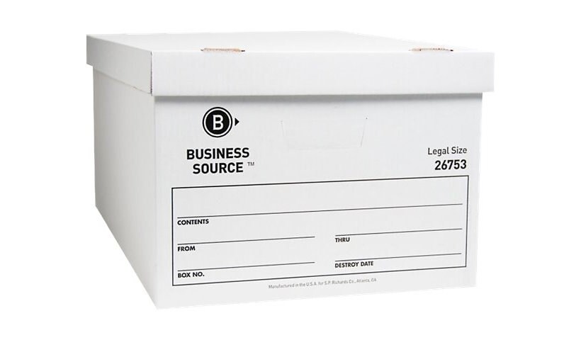 Business Source - storage box - for Legal - white (pack of 12)