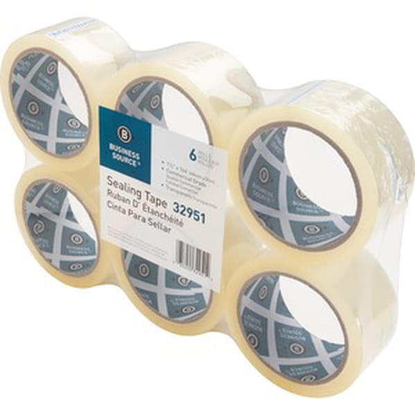 Business Source packaging tape - 1.89 in x 164 ft - transparent (pack of 6)