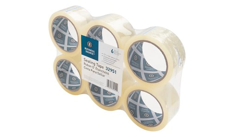 Business Source packaging tape - 1.89 in x 164 ft - transparent (pack of 6)