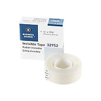 Business Source Invisible office tape - 0.75 in x 108 ft - clear