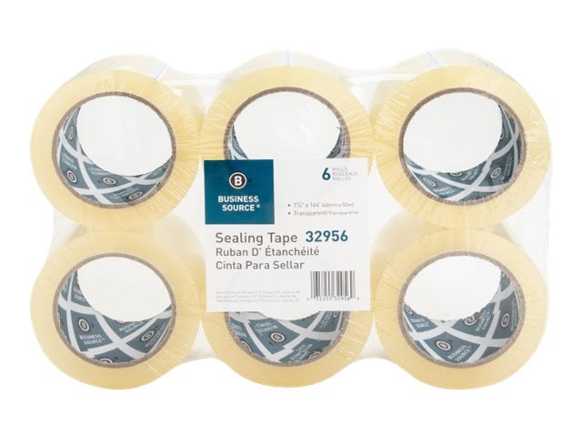 Business Source packaging tape - 1.89 in x 164 ft - clear (pack of 6)