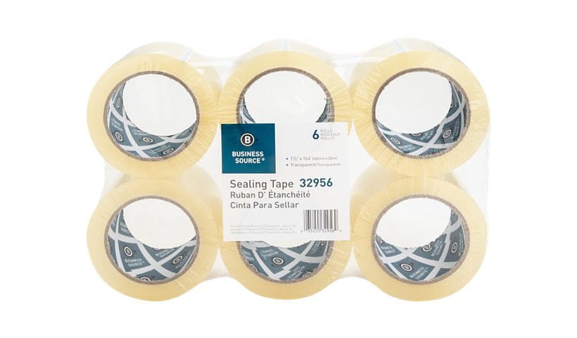 Business Source packaging tape - 1.89 in x 164 ft - clear (pack of 6)