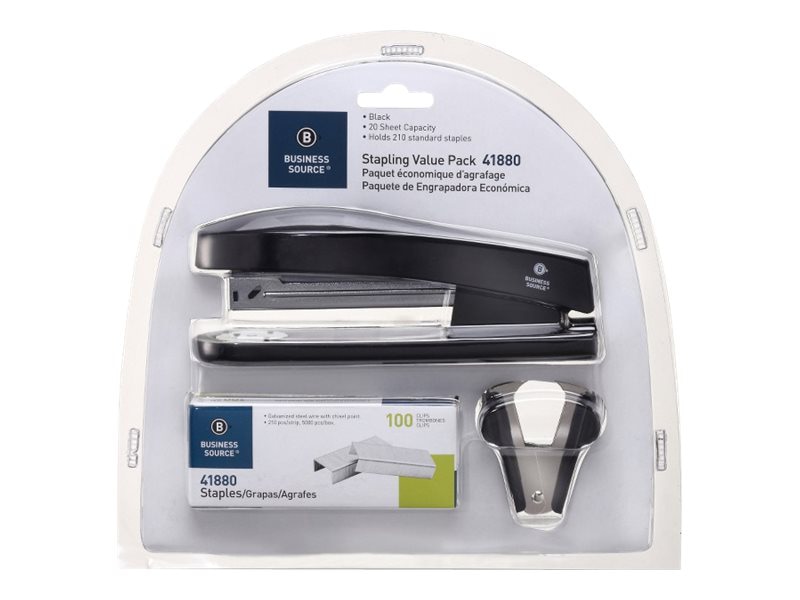 Thumbnail 2 of 2 for Business Source Stapling Value Pack - Stapler, Staple Remover, Staples - Black