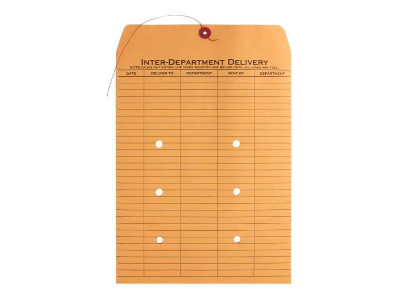 Business Source 2-Sided Interdepartment Envelopes - 100 Per Box