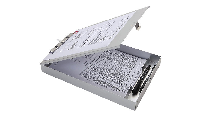 Business Source - storage clipboard - for Letter - capacity: 50 sheets - silver