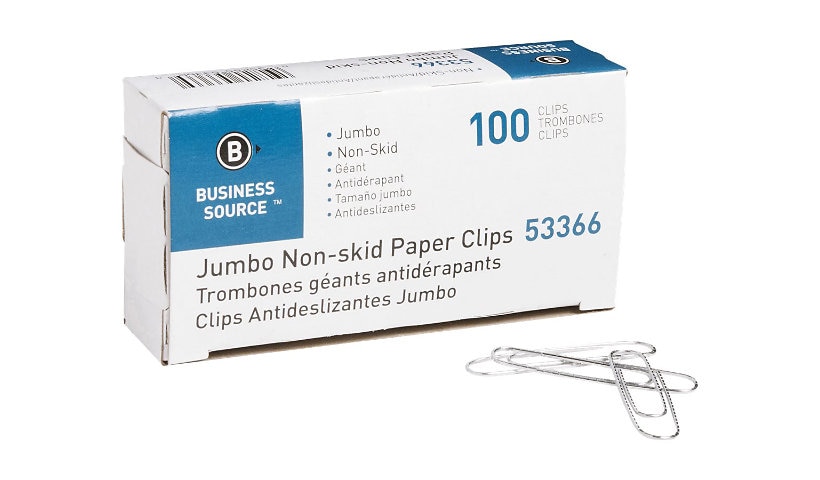 Business Source - paper clips - jumbo - silver - pack of 10 x 100