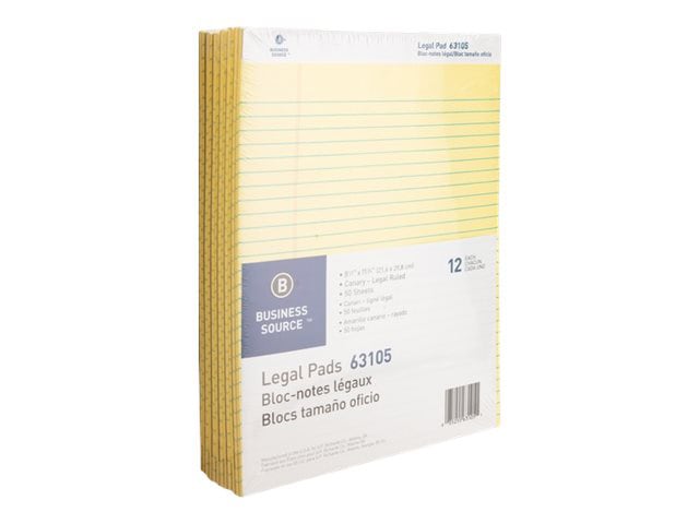 Business Source - legal pad - 8.5 in x 11.73 in - 50 sheets (pack of 12)