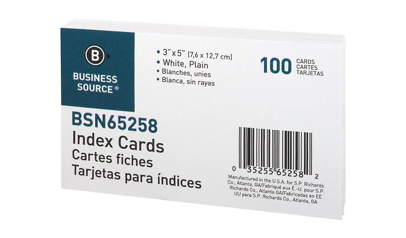 Business Source - index card - 3 in x 5 in (pack of 100)