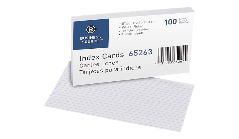 Business Source - index card - 5 in x 8 in (pack of 100)