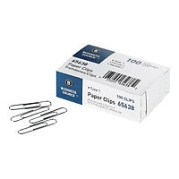 Business Source - paper clips - No. 1 - silver - pack of 10 x 100