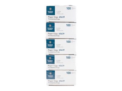 Thumbnail 4 of 6 for Business Source - paper clips - jumbo - silver - pack of 10 x 100