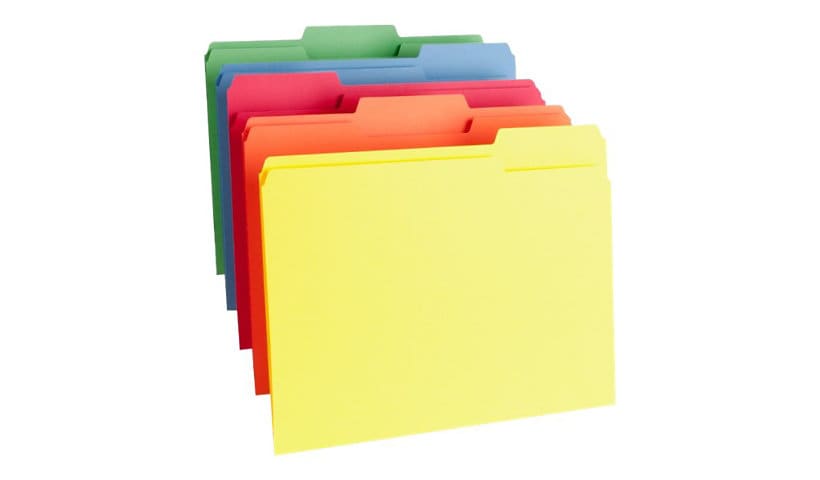 Business Source - file folder - for Letter - tabbed - assorted colors (pack