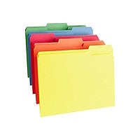 Business Source - file folder - for Letter - tabbed - assorted colors (pack