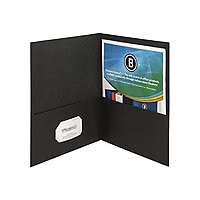 Business Source - pocket folder - for Letter - capacity: 125 sheets - black