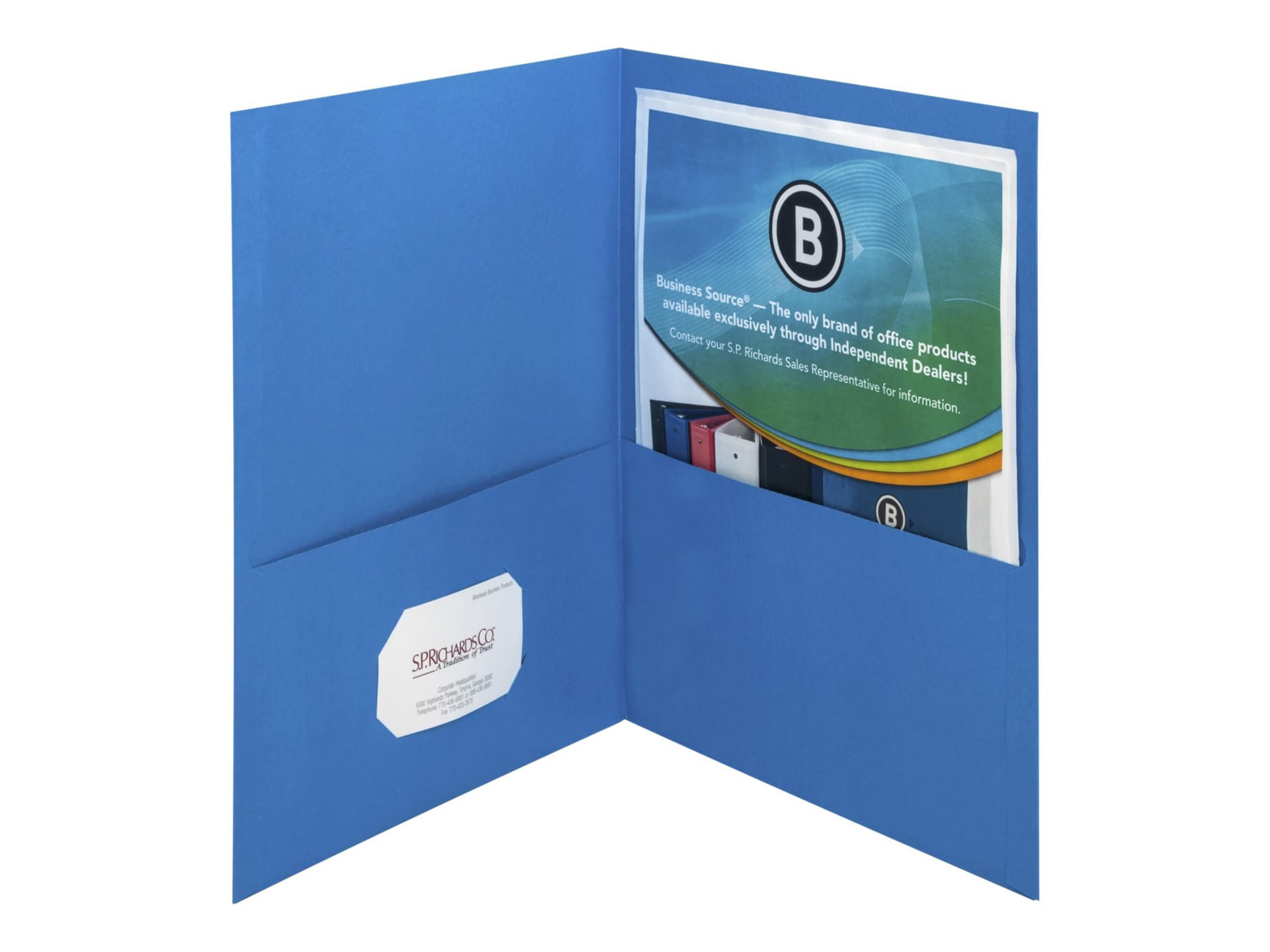 Business Source - pocket folder - for Letter - capacity: 125 sheets - blue