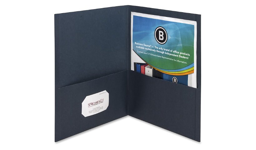 Business Source - pocket folder - for Letter - capacity: 125 sheets - dark