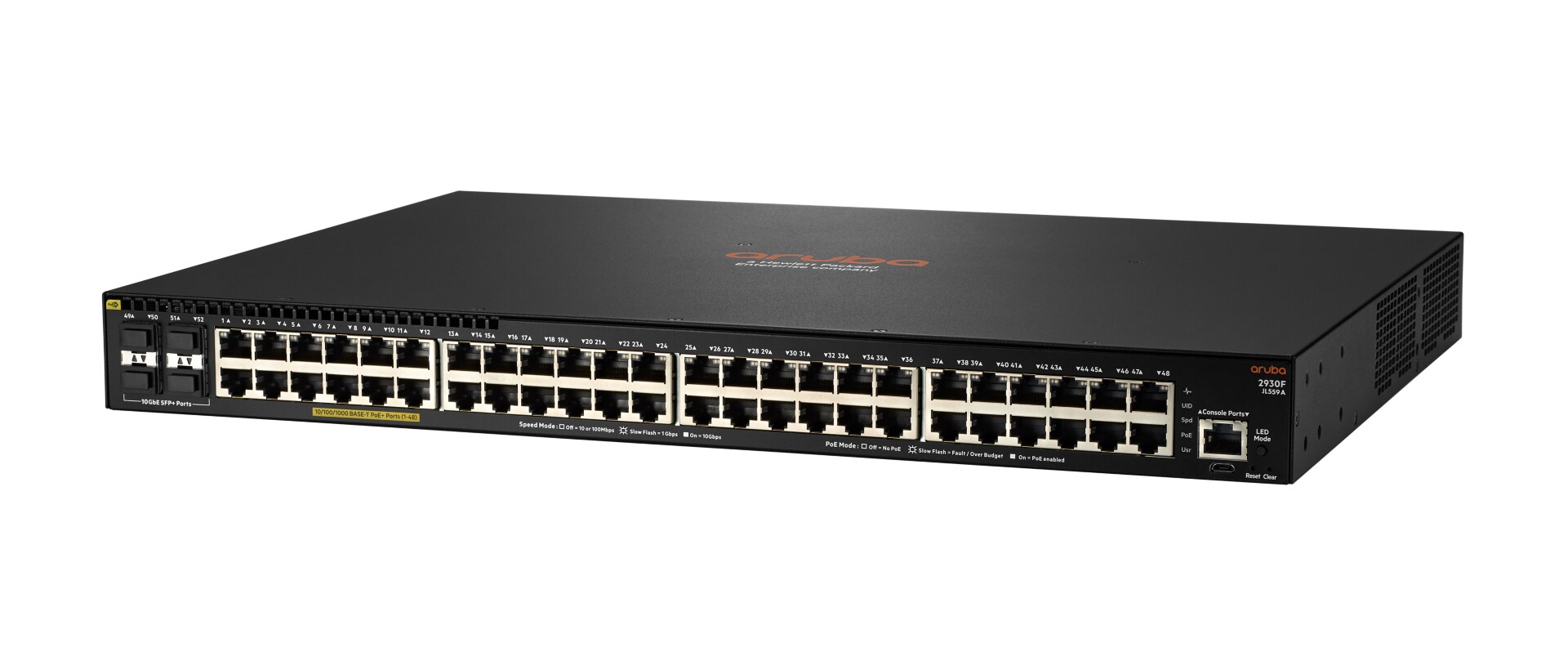 HPE Aruba 2930F 48G PoE+ 4SFP+ TAA - switch - 48 ports - managed - rack-mountable - TAA Compliant