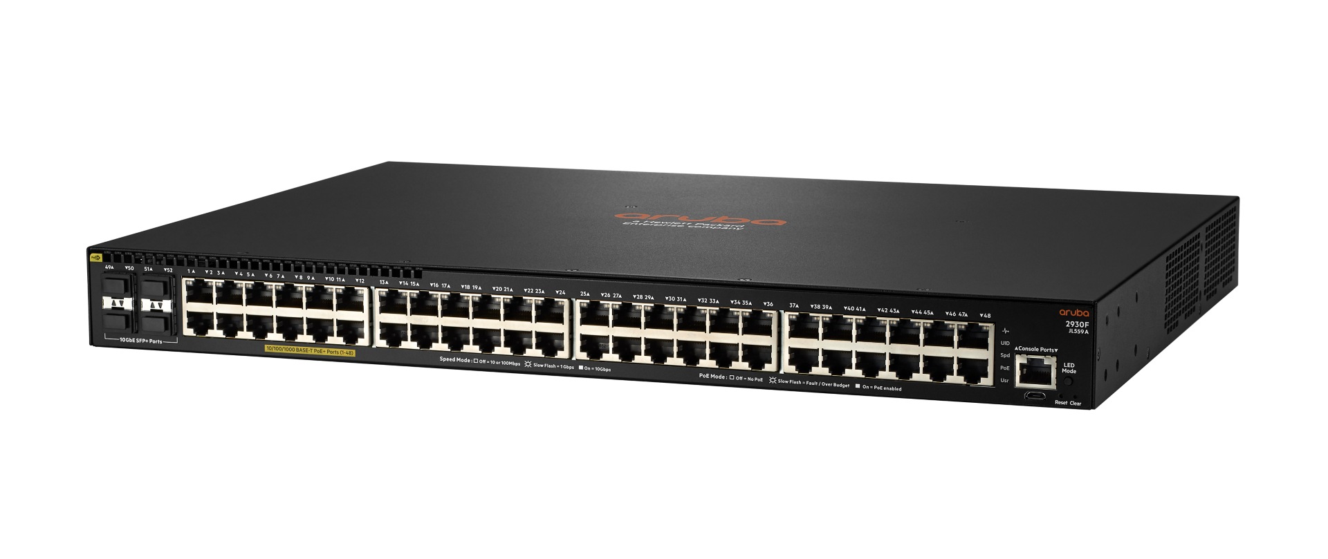 HPE Aruba 2930F 48G PoE+ 4SFP+ TAA - switch - 48 ports - managed - rack-mountable - TAA Compliant