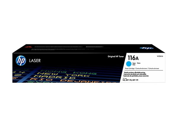 HP 116A (W2061A) Original Laser Toner Cartridge - Cyan - 1 Each - 700 Pages HP 116A (W2061A) Original Laser Toner Cartridge - Cyan - 1 Each - 700 Pages